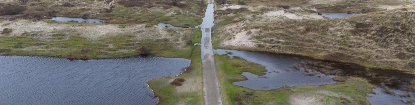 Hoogwater in de duinen. Foto PWN - Dario Duijves